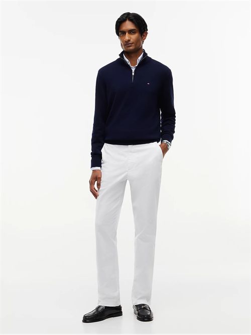 Pullover relaxed fit con cashmere e mezza zip TOMMY HILFIGER | MW0MW28049/DW5